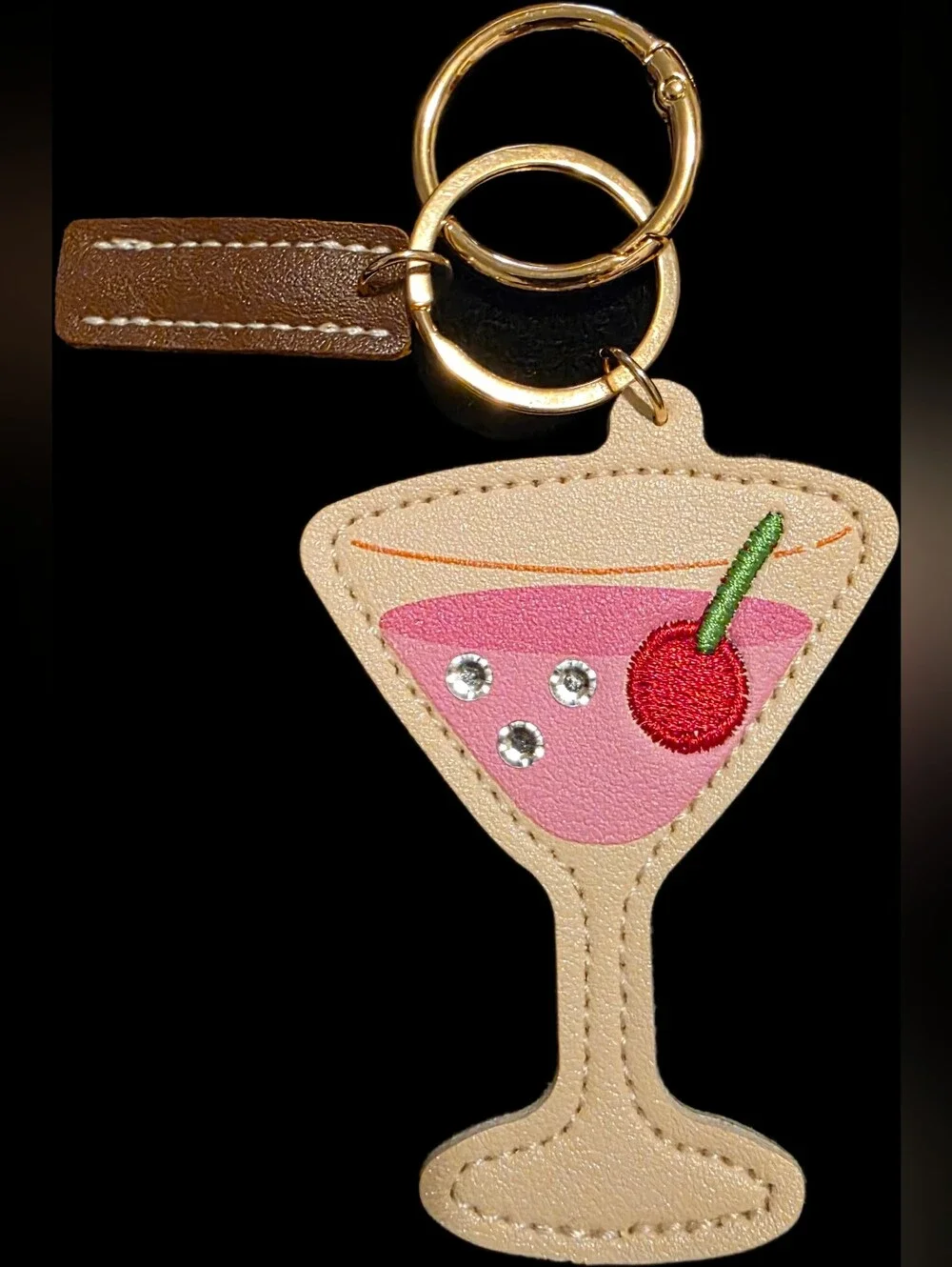Novelty Martini Charm Keychain